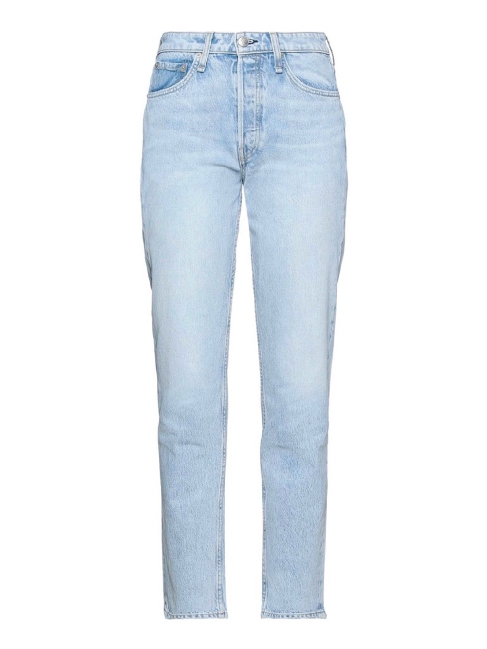 rag & bone Maya High Rise Straight Jeans – Light Blue, Raw Hem, Size 27